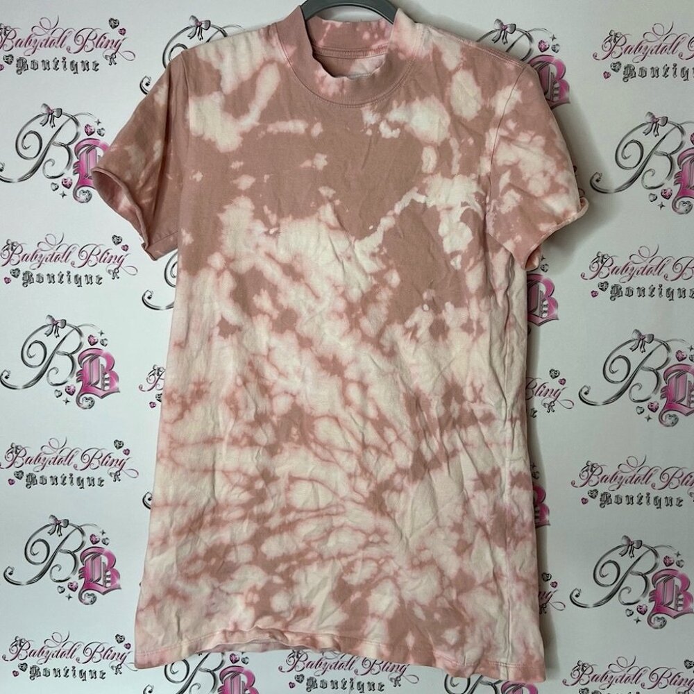 Province of Canada tshirt mini dress Pink Tie-Dye T-Shirt boho stretchy